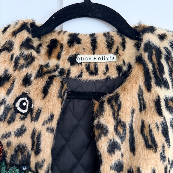 Alice + Olivia Animal Print Faux Fur Vest - Picture 3 of 4